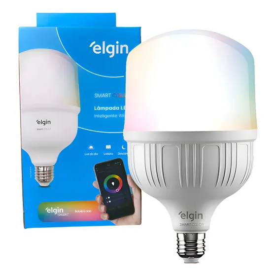 Lampada Led Rgb Bulbo 30w Inteligente Smart Wi-fi Elgin