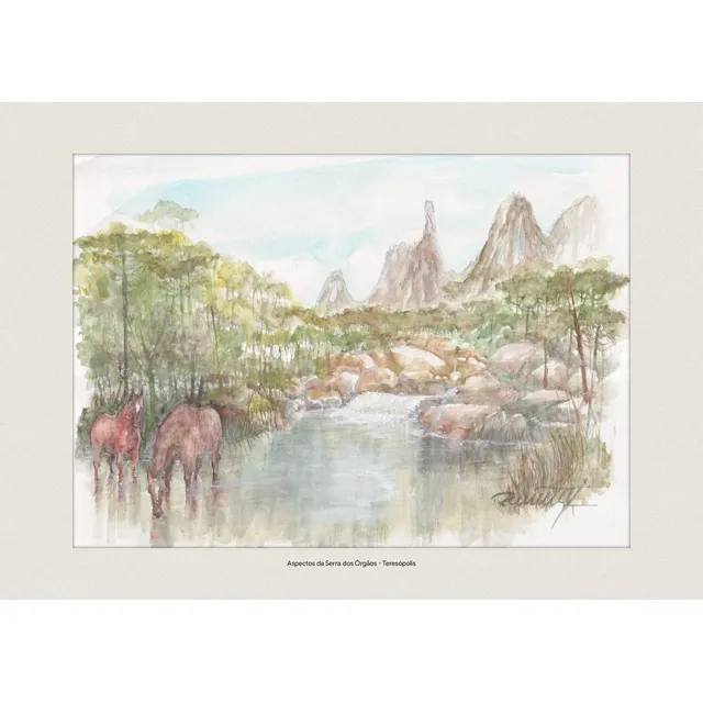 Aspectos Da Serra Dos Órgãos - Aquarela De Teresópolis - A4