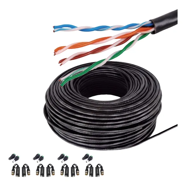 Cable Utp 100m Exterior 4 Pares Kit Para 4 Cámaras Seguridad