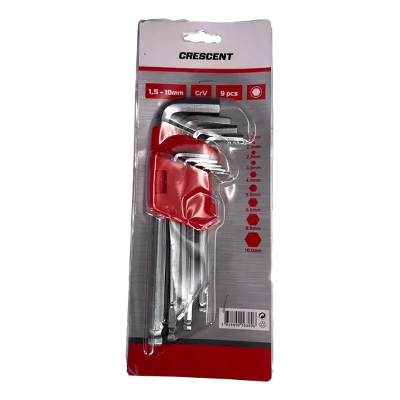 Set 9 Llaves Allen 1.5 2 2.5 3 4 5 6 8 10mm Mecanica Armar