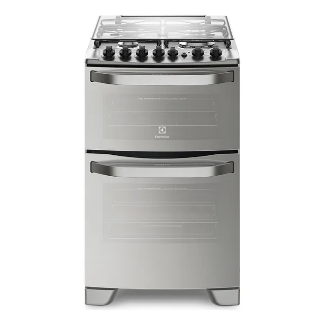 Cocina Electrolux 4 Hornallas Doble Horno Inox Color Acero Inoxidable