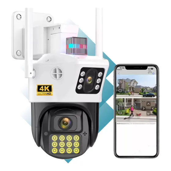 Câmera Externa Ip Wifi Visão 6mp Dupla 4k Prova Dágua Sirene