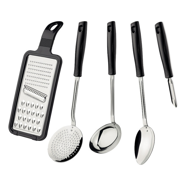 Tramontina Easy Jogo De Utensílios Em Aço Inox 5 Peças Cor Preto Tramontina Easy Jogo De Utensílios Em Aço Inox 5 Peças Cor Preto