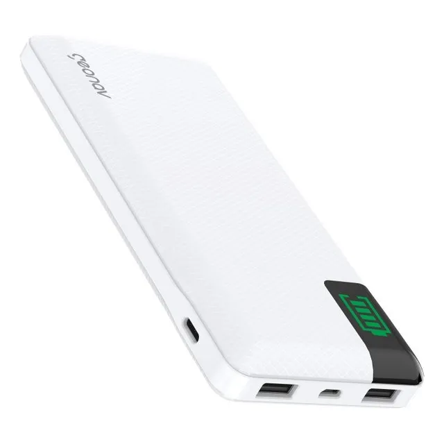 Power Bank 16000mah 2 Usb + 1 Usb-c Branco Geonav