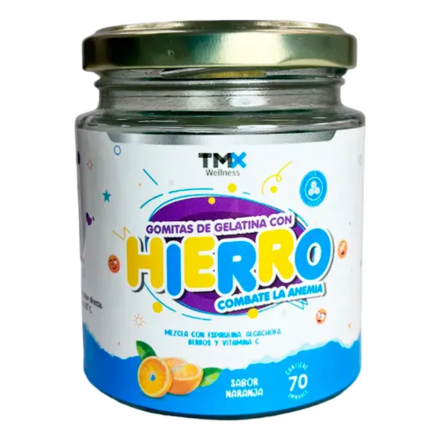 Hierro Para Niños Gomitas Tmx Wellness Sabor Naranja