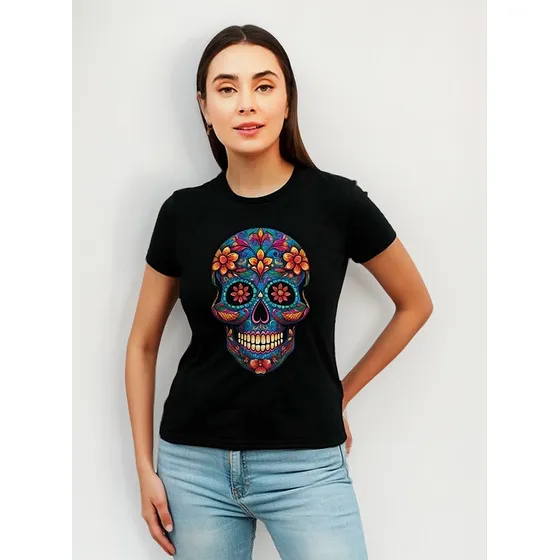 Playera Mujer Dia De Muertos Diseño 586 Playeras Beloma
