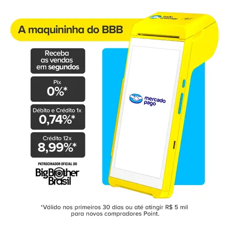 Maquininha De Cartão Mercado Pago Point Smart 2  4g Wifi Nfc Vivo