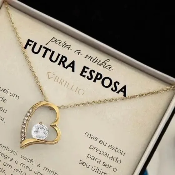 Presente Para A Minha Futura Esposa Colar Com Caixa E Cartão — foto 2