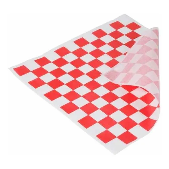 Papel Para Envolver Alimento Antigrasa 1000 Uni 30x30cm Rojo