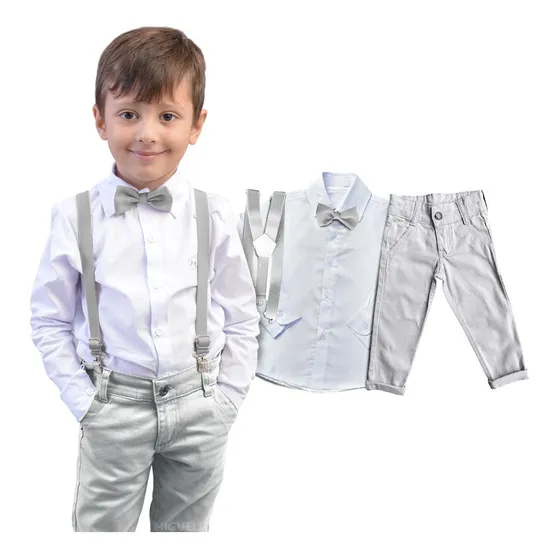 Roupa Social Infantil Cinza Esporte Fino Meninos Envio 24h