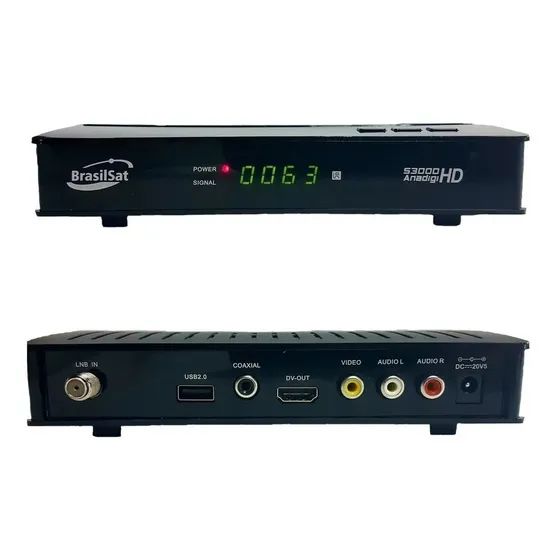 Receptor  Sinais Analógicos E Digitais Sd E Hd Via Satélite