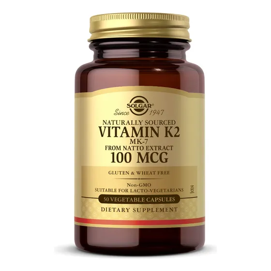 Suplemento Solgar Vitamina K2 Mk7 100 Mcg 50 Cápsulas