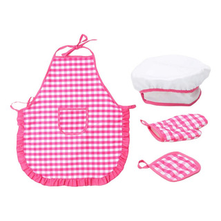 4 Unids Traje De Disfraces De Cocinero Delantal Gorro Y 4 Unids Traje De Disfraces De Cocinero Delantal Gorro Y