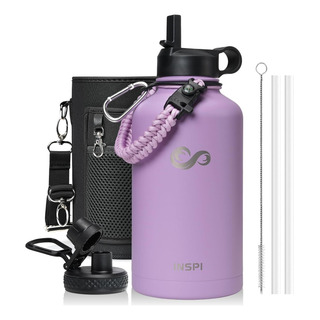 Botella De Agua Aislada Inspi Con Mango De Paracord De 64 Oz Botella De Agua Aislada Inspi Con Mango De Paracord De 64 Oz