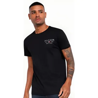 Camiseta Tommy Hilfiger Masculina Brand Love Logo Preta Camiseta Tommy Hilfiger Masculina Brand Love Logo Preta