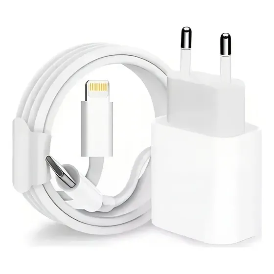 Cargador Pd Turbo de 20 W para iPhone 7, 8 Plus X, 11, 12, 13, 14, color blanco | Cuotas sin interés