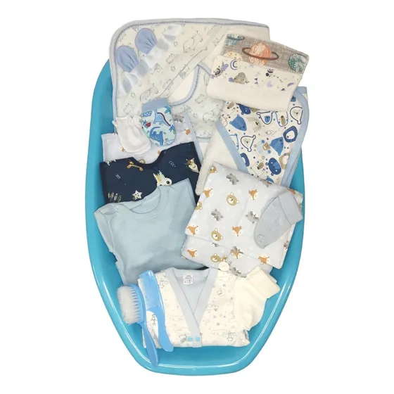 Combo Ajuar Body Recien Nacido Bañera 18 Productos