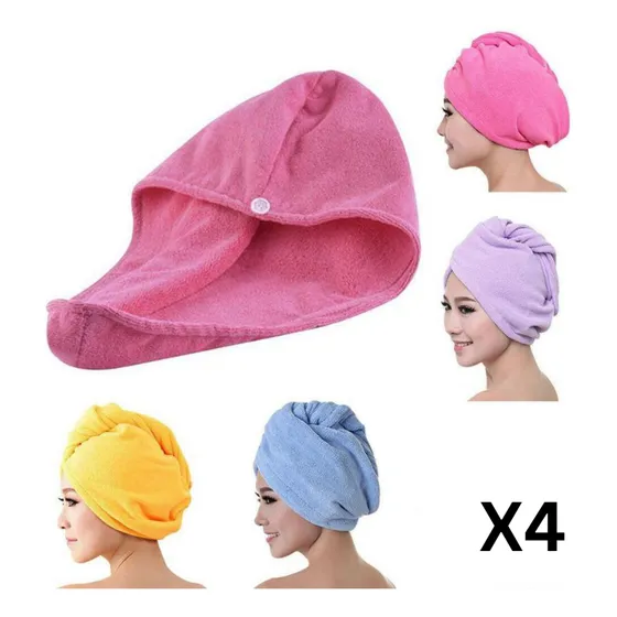 Toalla Microfibra Cabello Turbante Baño