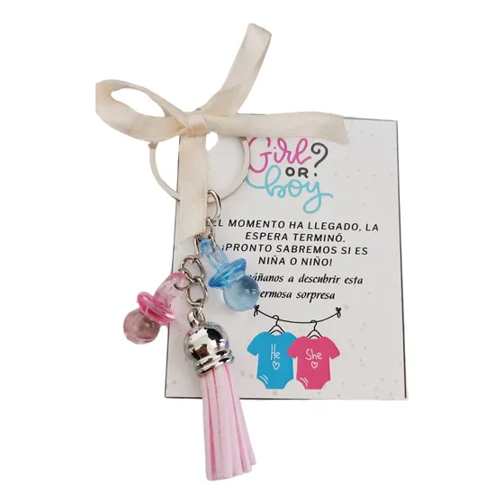12 Llaveros Recuerdos Revelacion De Genero Baby Shower