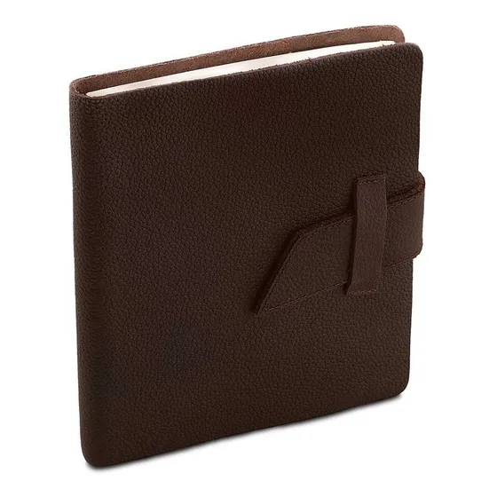 Libreta De Piel Ideal Para La Oficina, Con Un Diseño Clásico Color Café oscuro