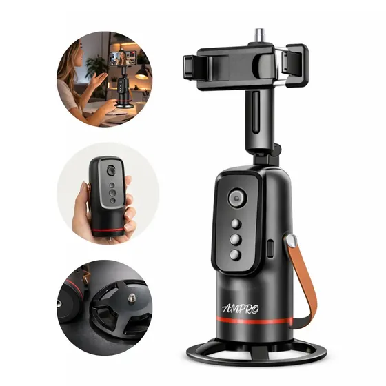 Suporte Celular Gimbal Estabilizador 360° Rastreamento Facial Inteligente Controle Por Gestos Selfie Vídeo