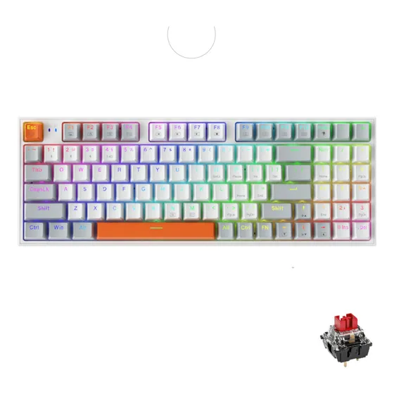Teclado Machenike K500w Sem Fio Rgb Tri-mode Hotswappable