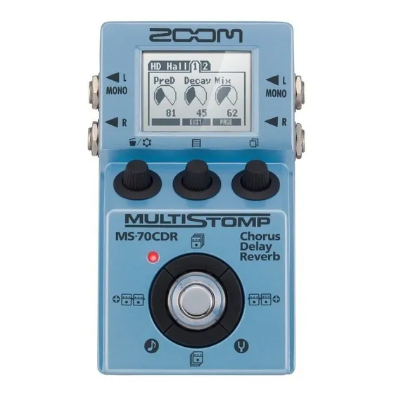 Zoom Pedal De Efeitos Para Guitarra Ms70 Cdr Cor Azul-celeste