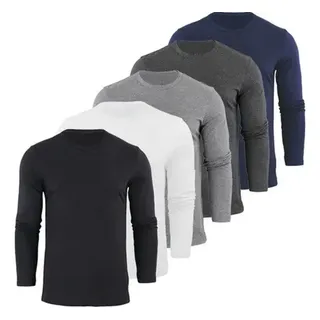 Th6 Kit 5 Camisetas Manga Longa Algodão 30.1 Masculina Premium Sortido Liso G Lis
