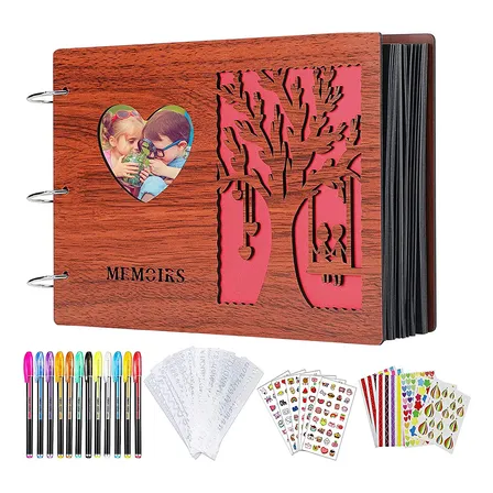 Álbum De Scrapbook De Madera, Kit De   Álbum De Fotos...