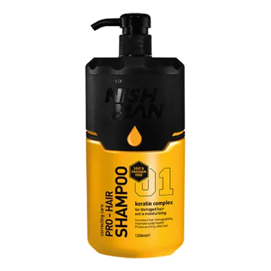 Shampoo Keratin Nishman 1250ml Profesional Barberia
