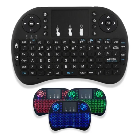 Mini Teclado Sem Fio Com Controle Bluetooth Smart Tv Pc Box