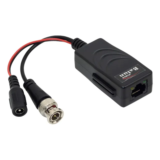 Balun Pasivo Hdcvi 4mp Con Alimentación Pfm802 Dahua Mihaba Color Negro