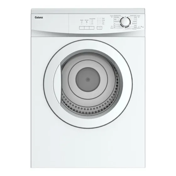 Secarropas Galanz Capacidad 7kg Carga Frontal Plateado