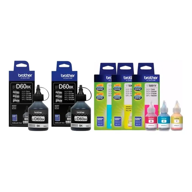Kit De Tinta Brother X5 Colores Original Btd60bk Bt5001
