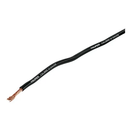 Cable Primario Calibre 12 Rollo 3.5 M Negro Truper 101115