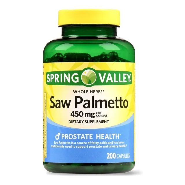 Suplemento en cápsulas de vitamina Saw Palmetto de Spring Valley
