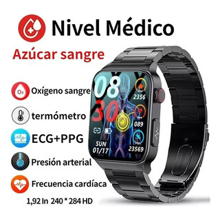 Reloj Inteligente De Glucosa En Sangre, Electrocardiograma, Color De La Caja Negro Acero Reloj Inteligente De Glucosa En Sangre, Electrocardiograma, Color De La Caja Negro Acero