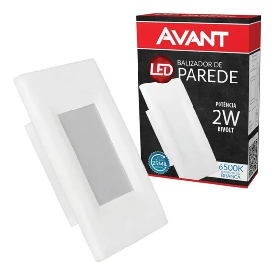 Balizador Embutir Arandela 2w 4x2 Área Interna 3000k / 6000k