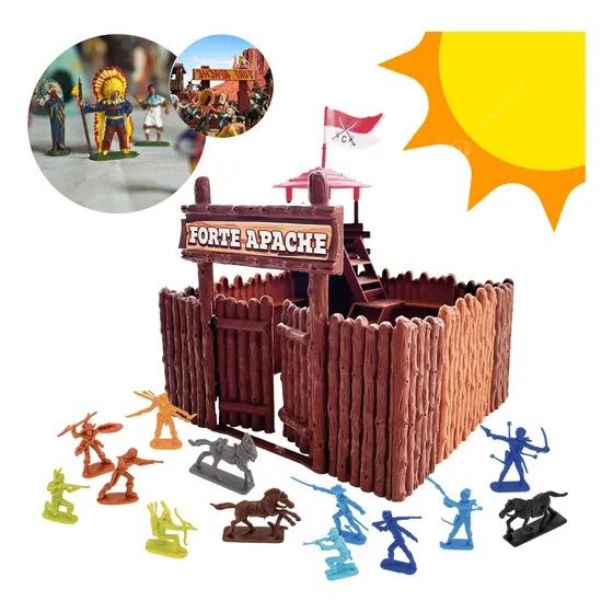 Brinquedo Infantil Mini Forte Apache Kids - Gulliver Cor Colorido