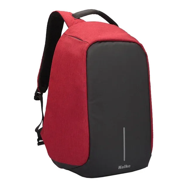 Mochila Para Notebook Anti Robo Impermeable Puerto Usb Roja Color Rojo