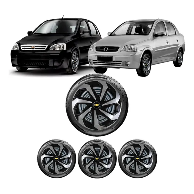 4 Calota Spider Aro 14 Corsa 2007 2008 2009 2010 2011 2012