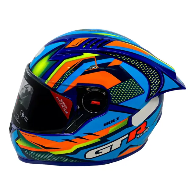 Capacete Moto Fechado Fw3 Gtr Com Oculos Fumê Interno Bavete