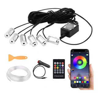 6 En 1 Led Rgb Auto Interior Tira Ambien Luz 8m Fibra Optica 6 En 1 Led Rgb Auto Interior Tira Ambien Luz 8m Fibra Optica
