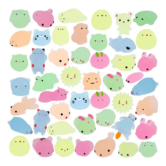 Ilumimochi - 12 Squishy Mochi Luminosos, Brilla En Oscuridad