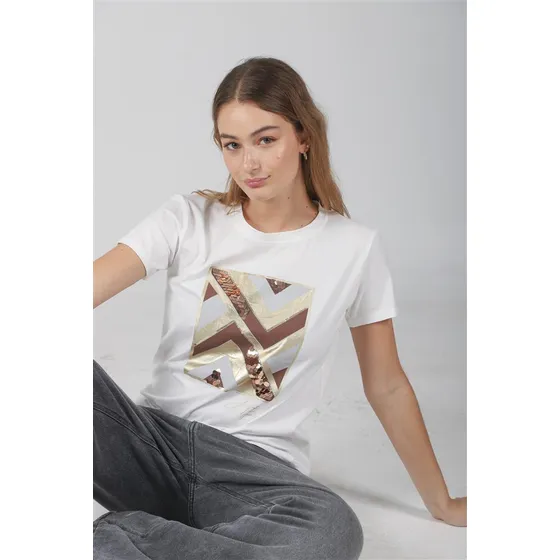 Remera Premium Cherry Foil C/ Lentejuelas Gu5091 Arizona