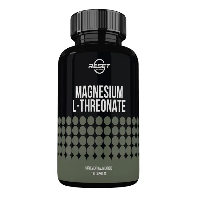 Reset Nutrition Suplemento Dietético Magnesium L-Threonate 180 Cápsulas | Magnesio L-treonato Suplemento Dietético Nootrópico Natural para Memoria, Concentración, Estrés, Dormir Mejor y Sueño Profundo