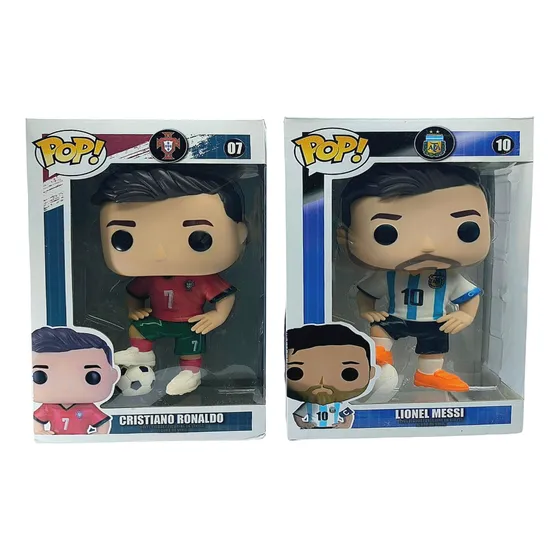 Lionel Messi Y Cristiano Ronaldo Muñecos Funko Pop 22 Cm