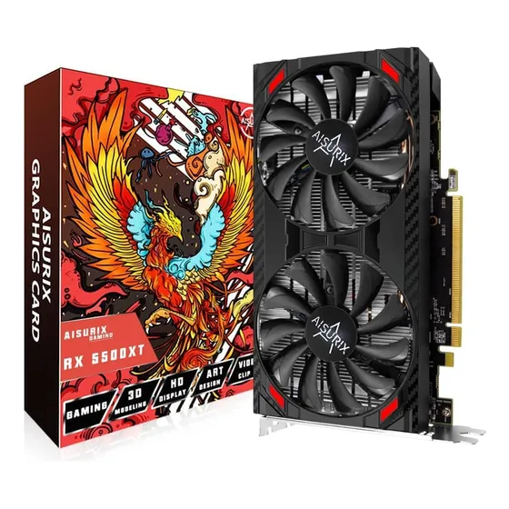Tarjeta Grafica  Aisurix Rx 5500 Xt 8gb Gddr6, 128 Bits