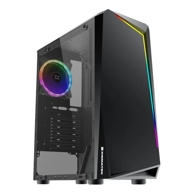 Gabinete Gamer Xigmatek Vortex Atx 1 Fan Frente Rgb Diginet Color Negro