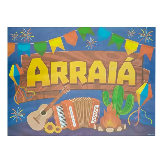 Painel Tnt Gigante Decoração Junina Arraia Festa São João